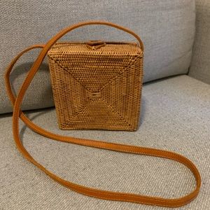 Rattan Box Crossbody Bag